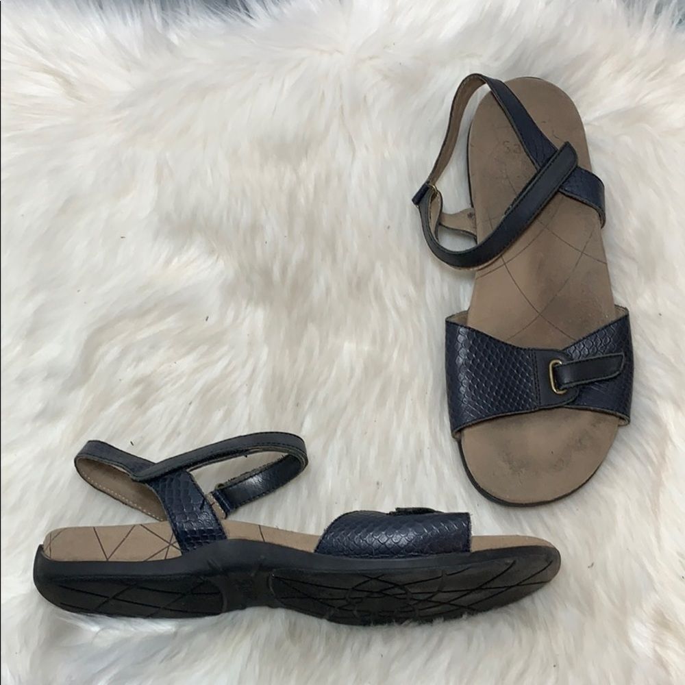 Sanita Textured Leather Strappy Sandal Sz 41/10.5